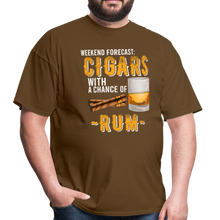 Load image into Gallery viewer, Weekend Forecast Cigars with Chance of Rum Gifts Unisex Classic T-Shirt - brown

