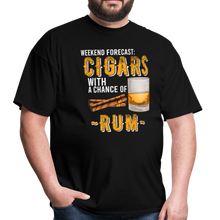 Load image into Gallery viewer, Weekend Forecast Cigars with Chance of Rum Gifts Unisex Classic T-Shirt - black
