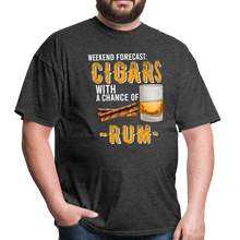 Load image into Gallery viewer, Weekend Forecast Cigars with Chance of Rum Gifts Unisex Classic T-Shirt - heather black
