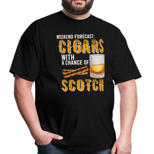 Load image into Gallery viewer, Weekend Forecast Cigars with Chance of Scotch Gifts Unisex Classic T-Shirt - black
