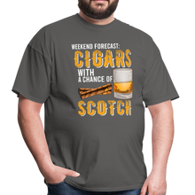 Load image into Gallery viewer, Weekend Forecast Cigars with Chance of Scotch Gifts Unisex Classic T-Shirt - charcoal
