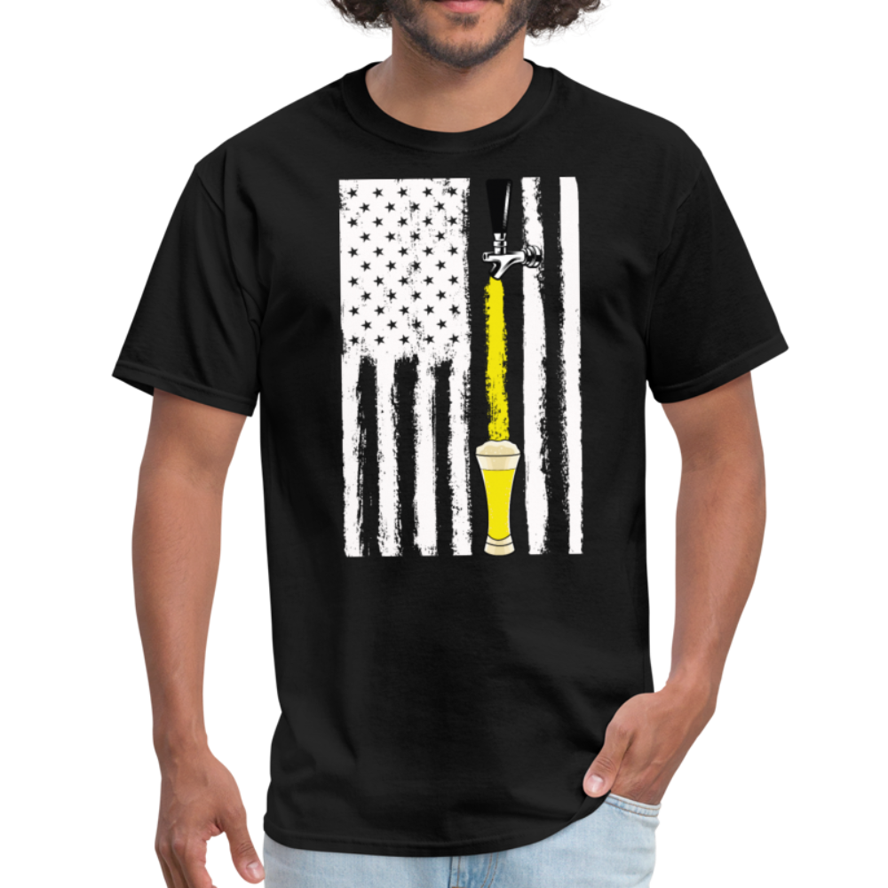 Craft Beer American Flag USA, 4th July Brewery Unisex Classic T-Shirt - black