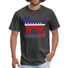 Load image into Gallery viewer, Democratic, Democrat, Cat DemoCAT  Unisex Classic T-Shirt - heather black
