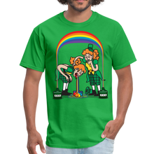 Load image into Gallery viewer, Funny, Saint Patrick’s Day Partying Leprechaun and Rainbow Unisex Classic T-Shirt - bright green
