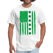 Load image into Gallery viewer, Irish American Flag Shamrock St. Patrick&#39;s Day Unisex Classic T-Shirt - white
