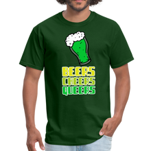 Load image into Gallery viewer, Beers Cheers Queers Saint Patrick&#39;s Gay Pride LGBT Unisex Classic T-Shirt - forest green
