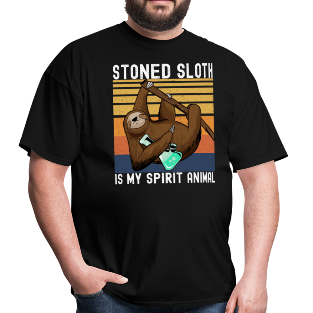 My Spirit Animal Funny Stoned Sloth Marijuana Cannabis Pot Unisex Classic T-Shirt - black