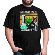 Load image into Gallery viewer, I LIke Weed and Cats and Maybe 3 People Unisex Classic T-Shirt - black
