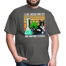 Load image into Gallery viewer, I LIke Weed and Cats and Maybe 3 People Unisex Classic T-Shirt - charcoal
