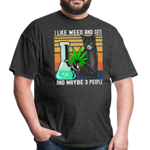 Load image into Gallery viewer, I Like Weed and Cats and Maybe 3 People Unisex Classic T-Shirt - heather black
