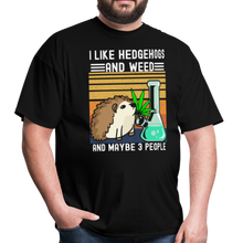 Load image into Gallery viewer, I Like Hedgehogs and Weed and Maybe 3 People Unisex Classic T-Shirt - black
