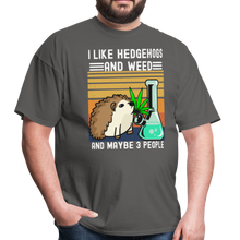 Load image into Gallery viewer, I Like Hedgehogs and Weed and Maybe 3 People Unisex Classic T-Shirt - charcoal
