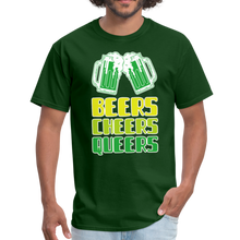 Load image into Gallery viewer, Beers Cheers Queers Saint Patrick&#39;s Gay Pride LGBT Unisex Classic T-Shirt - forest green
