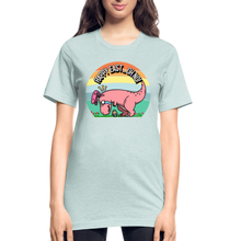 Load image into Gallery viewer, Happy Easter Bunny Dinosaur T-REX Easter Egg Funny Unisex Heather Prism T-Shirt - heather prism ice blue
