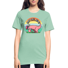Load image into Gallery viewer, Happy Easter Bunny Dinosaur T-REX Easter Egg Funny Unisex Heather Prism T-Shirt - heather prism mint
