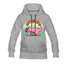 Load image into Gallery viewer, Happy Easter Bunny Dinosaur T-REX Easter Egg Funny Women’s Premium Hoodie - heather gray
