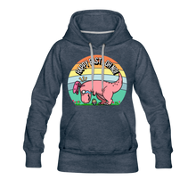 Load image into Gallery viewer, Happy Easter Bunny Dinosaur T-REX Easter Egg Funny Women’s Premium Hoodie - heather denim
