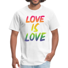 Load image into Gallery viewer, Pride Shirt Love Is Love Shirt Gay Rainbow Shirt Unisex Classic T-Shirt - white
