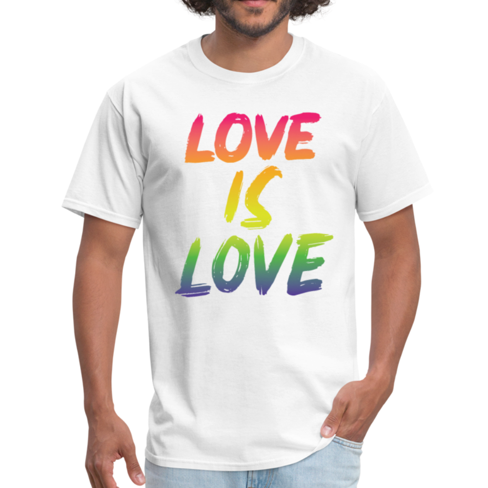 Pride Shirt Love Is Love Shirt Gay Rainbow Shirt Unisex Classic T-Shirt - white