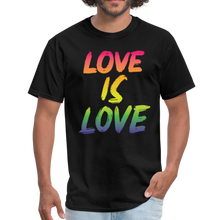 Load image into Gallery viewer, Pride Shirt Love Is Love Shirt Gay Rainbow Shirt Unisex Classic T-Shirt - black
