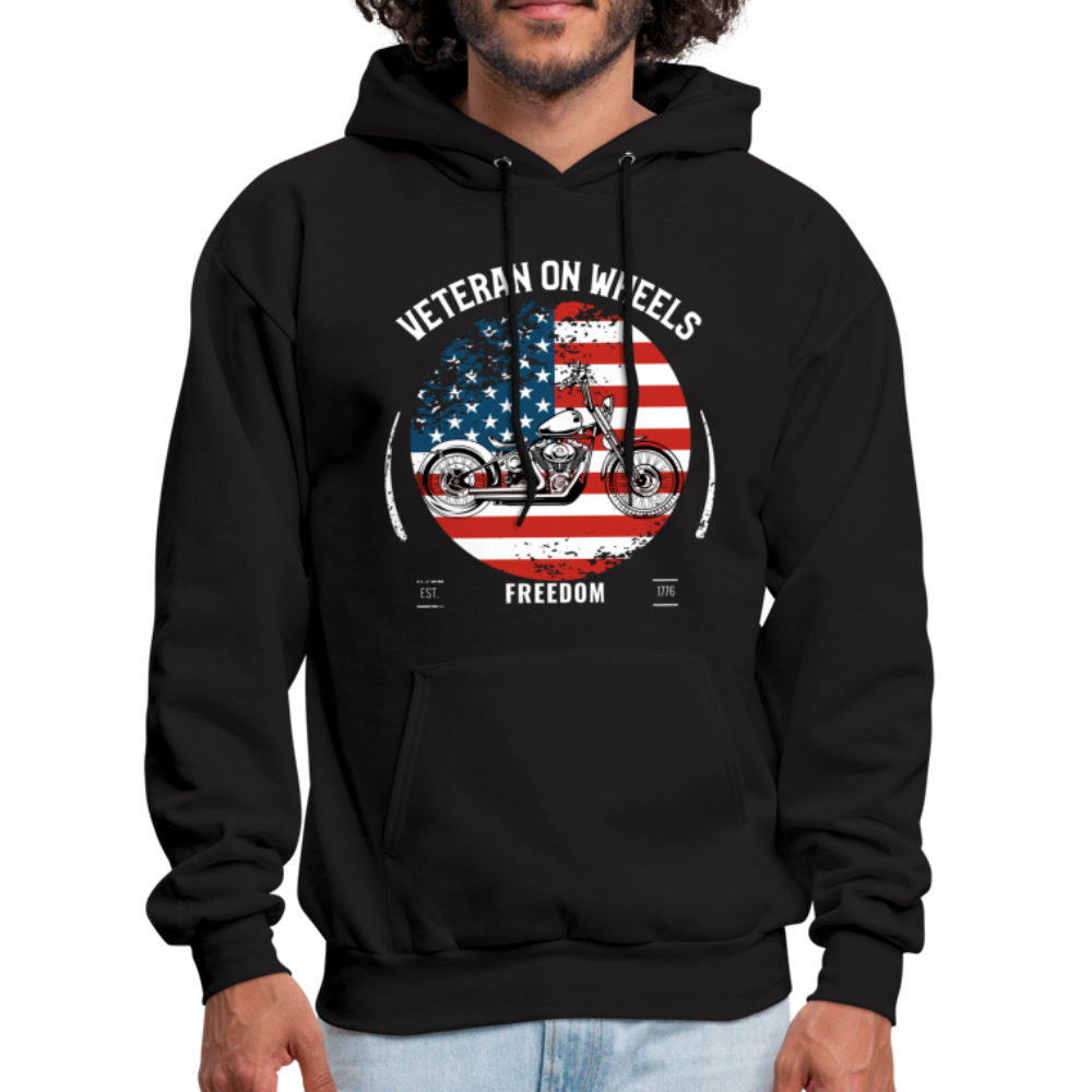 Military Veteran Biker Military Motorcycle Rider Gift Hoodie - black