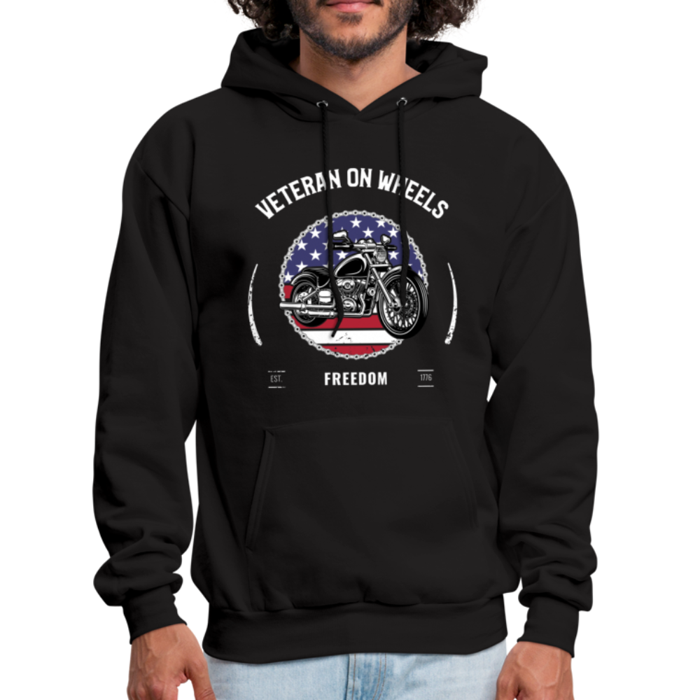 Military Veteran Biker Military Motorcycle Rider Gift Hoodie - black