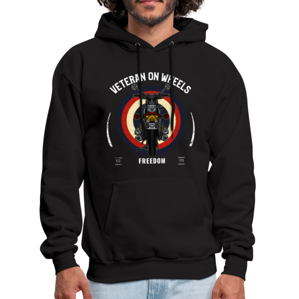 Military Veteran Biker Military Motorcycle Rider Gift Hoodie - black