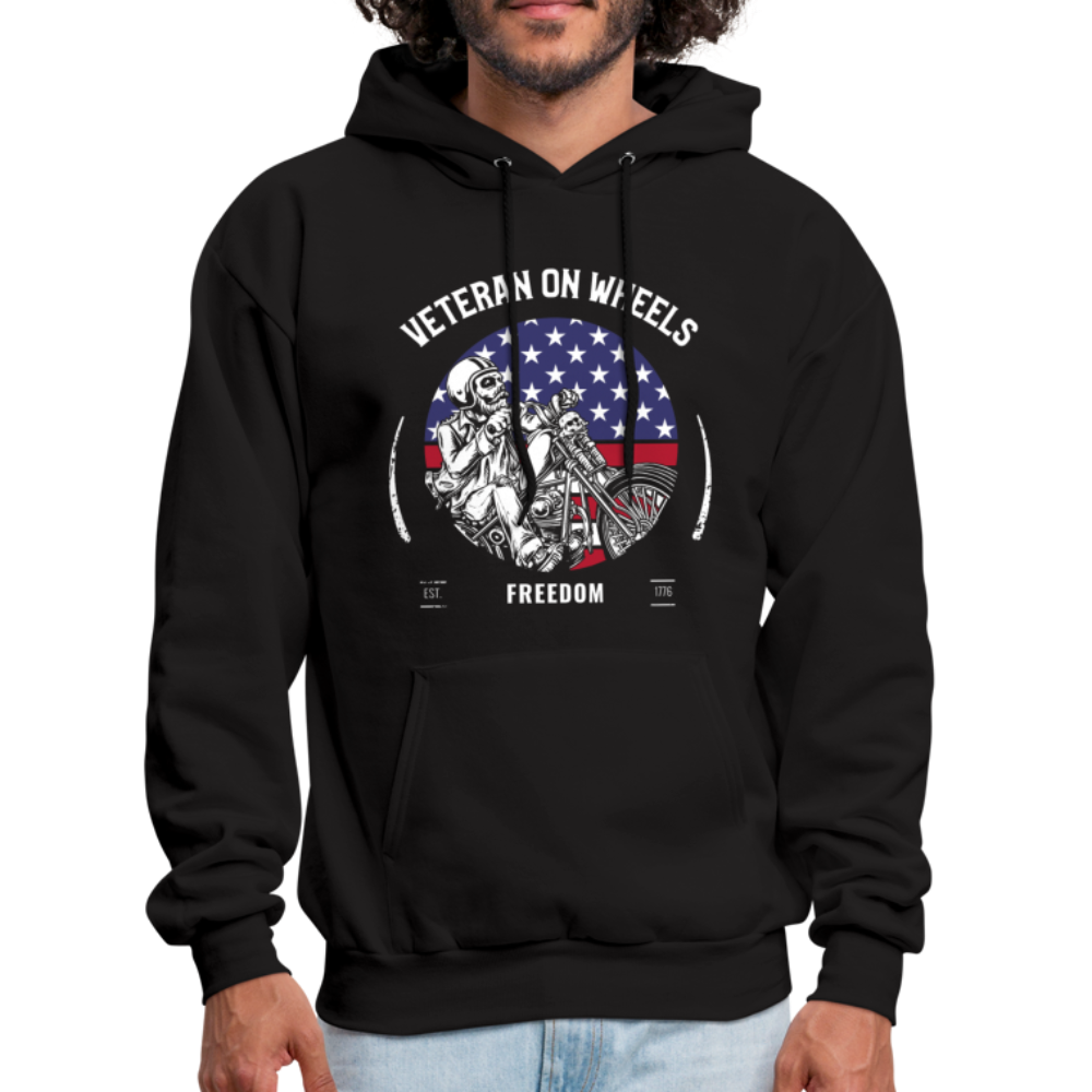 Military Veteran Biker Military Motorcycle Rider Gift Hoodie - black