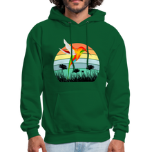 Load image into Gallery viewer, Hummingbird Sunset Hoodie - forest green
