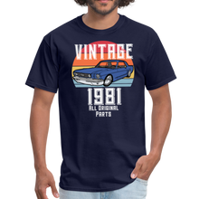 Load image into Gallery viewer, Vintage 1981 Car Guy Unisex Classic T-Shirt - navy
