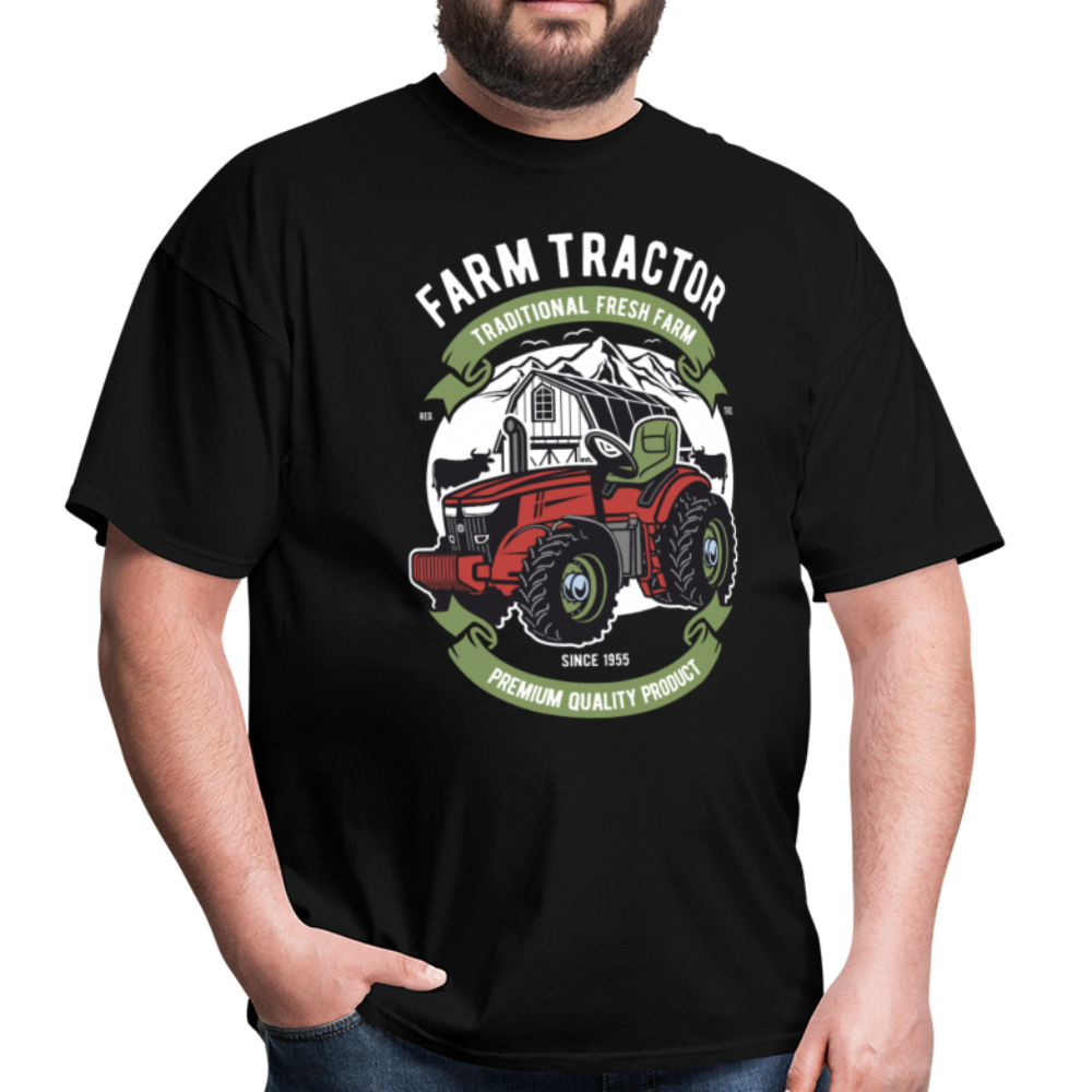 Farm Tractor Fresh Farming Unisex Classic T-Shirt - black