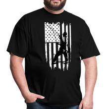 Load image into Gallery viewer, Patriotic Fly Fishing American Flag Unisex Classic T-Shirt - black
