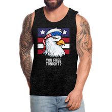 Load image into Gallery viewer, You Free Tonight?  Patriotic Eagle 4th of July Men’s Premium Tank - charcoal gray
