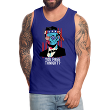 Load image into Gallery viewer, You Free Tonight? Abraham Lincoln 4th of July Men’s Premium Tank - royal blue
