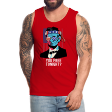 Load image into Gallery viewer, You Free Tonight? Abraham Lincoln 4th of July Men’s Premium Tank - red
