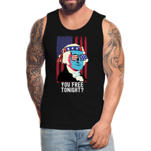 Load image into Gallery viewer, You Free Tonight  George Washington 4th of July Unisex charcoal You Free Tonight  George Washington 4th of July Unisex black You Free Tonight  George Washington 4th of July Unisex navy You Free Tonight  George Washington 4th of July Men’s Premium Tank - black
