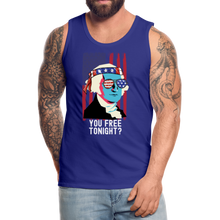 Load image into Gallery viewer, You Free Tonight  George Washington 4th of July Unisex charcoal You Free Tonight  George Washington 4th of July Unisex black You Free Tonight  George Washington 4th of July Unisex navy You Free Tonight  George Washington 4th of July Men’s Premium Tank - royal blue
