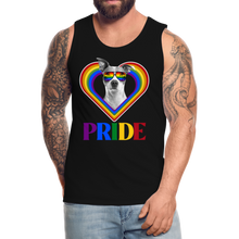 Load image into Gallery viewer, Pit Bull Gay Pride Rainbow Heart Men’s Premium Tank, Pride Shirt, Pride Rainbow, Pit Bull Owner, LGBT Pride, Gay Pride Clothing, Love Wins, - black
