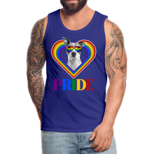 Load image into Gallery viewer, Pit Bull Gay Pride Rainbow Heart Men’s Premium Tank, Pride Shirt, Pride Rainbow, Pit Bull Owner, LGBT Pride, Gay Pride Clothing, Love Wins, - royal blue
