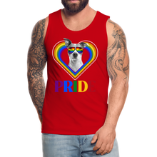 Load image into Gallery viewer, Pit Bull Gay Pride Rainbow Heart Men’s Premium Tank, Pride Shirt, Pride Rainbow, Pit Bull Owner, LGBT Pride, Gay Pride Clothing, Love Wins, - red
