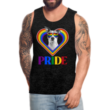 Load image into Gallery viewer, Pit Bull Gay Pride Rainbow Heart Men’s Premium Tank, Pride Shirt, Pride Rainbow, Pit Bull Owner, LGBT Pride, Gay Pride Clothing, Love Wins, - charcoal gray
