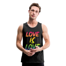 Load image into Gallery viewer, Love Is Love Men’s Premium Pride Tank Top - black
