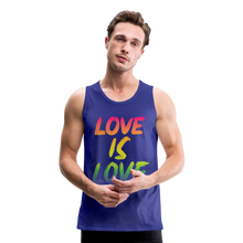 Load image into Gallery viewer, Love Is Love Men’s Premium Pride Tank Top - royal blue
