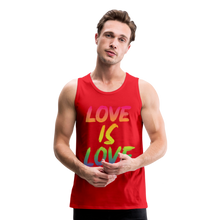 Load image into Gallery viewer, Love Is Love Men’s Premium Pride Tank Top - red
