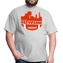 Load image into Gallery viewer, Downtown Cleveland Ohio Skyline Football Unisex Classic T-Shirt - heather gray
