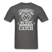 Load image into Gallery viewer, Husband Fishing Shirt My Wife Is My Best Catch Funny Fishing Shirts - charcoal
