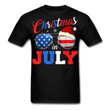 Load image into Gallery viewer, Patriotic Christmas In July, Red White and Blue Shirt - black
