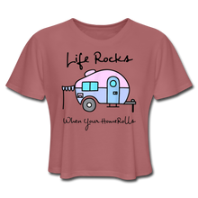 Load image into Gallery viewer, Funny Camping Women&#39;s Cropped T-Shirt - mauve
