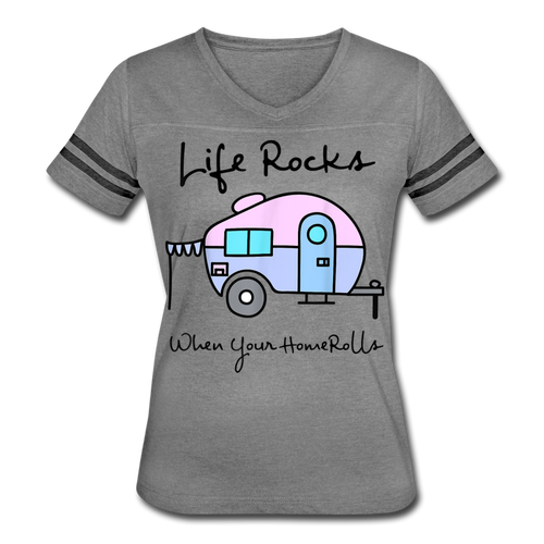 Funny Camping Women’s Vintage Sport T-Shirt - heather gray/charcoal