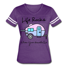 Load image into Gallery viewer, Funny Camping Women’s Vintage Sport T-Shirt - vintage purple/white
